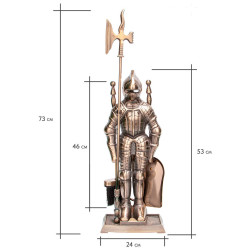 Set accesorii pentru semineu Art Flame Cavaler LZ868A (Brass) Thumb