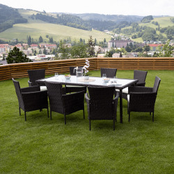 Set mobilier da gradina Tempo Kondela Menibor 1+8 (Brown/Beige) Thumb