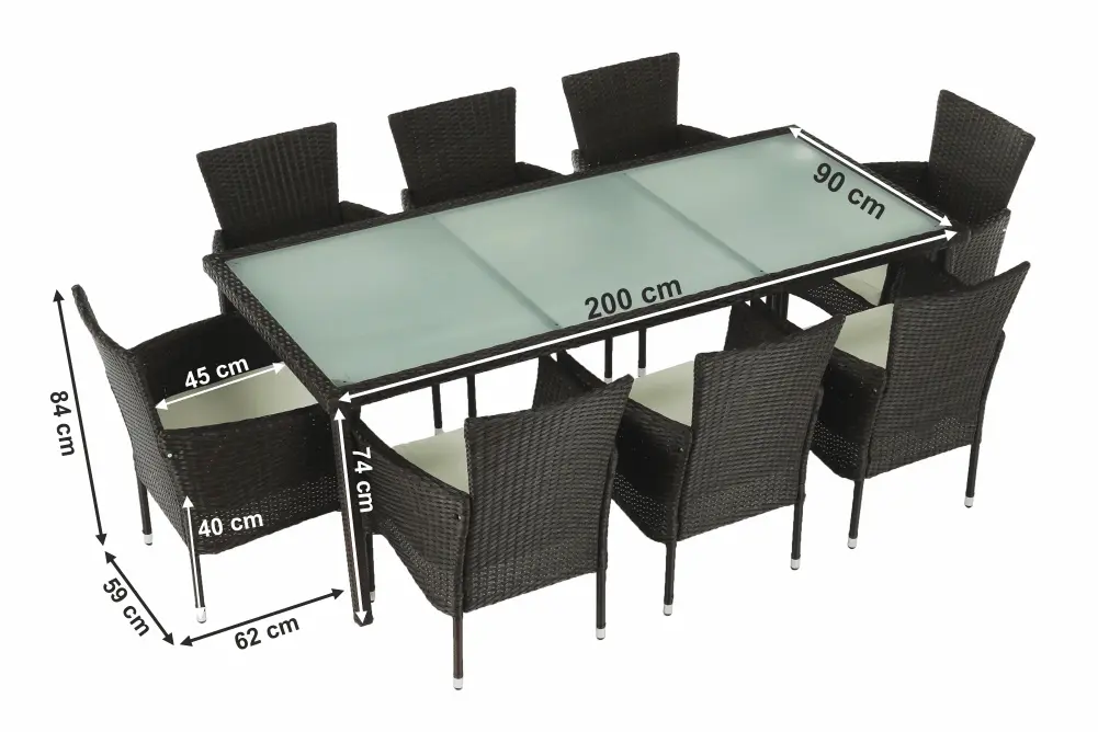 Set mobilier da gradina Tempo Kondela Menibor 1+8 (Brown/Beige) - 8