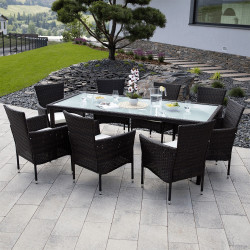 Set mobilier da gradina Tempo Kondela Menibor 1+8 (Brown/Beige)