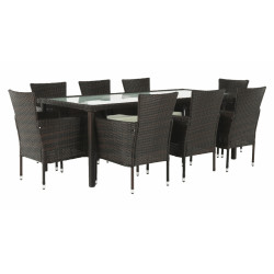 Set mobilier da gradina Tempo Kondela Menibor 1+8 (Brown/Beige) Thumb