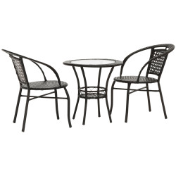 Комплект садовой мебели Tempo Kondela Lasan 1+2 (Brown) Thumb