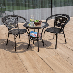 Комплект садовой мебели Tempo Kondela Lasan 1+2 (Brown)