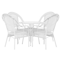 Set mobilier de gradina Tempo Kondela Koven 1+4 (White) Thumb