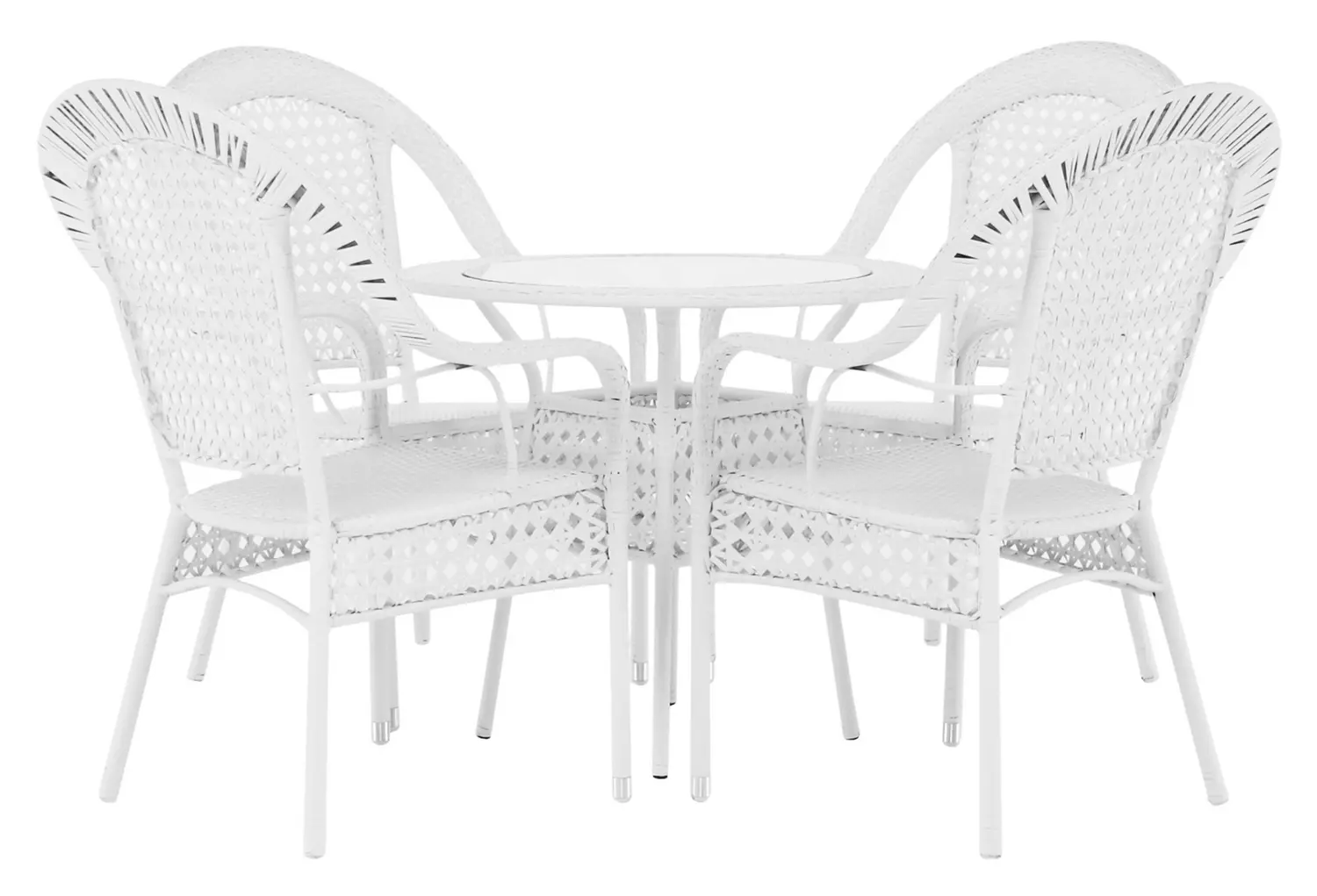 Set mobilier de gradina Tempo Kondela Koven 1+4 (White) - 3