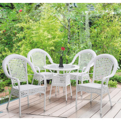 Set mobilier de gradina Tempo Kondela Koven 1+4 (White)