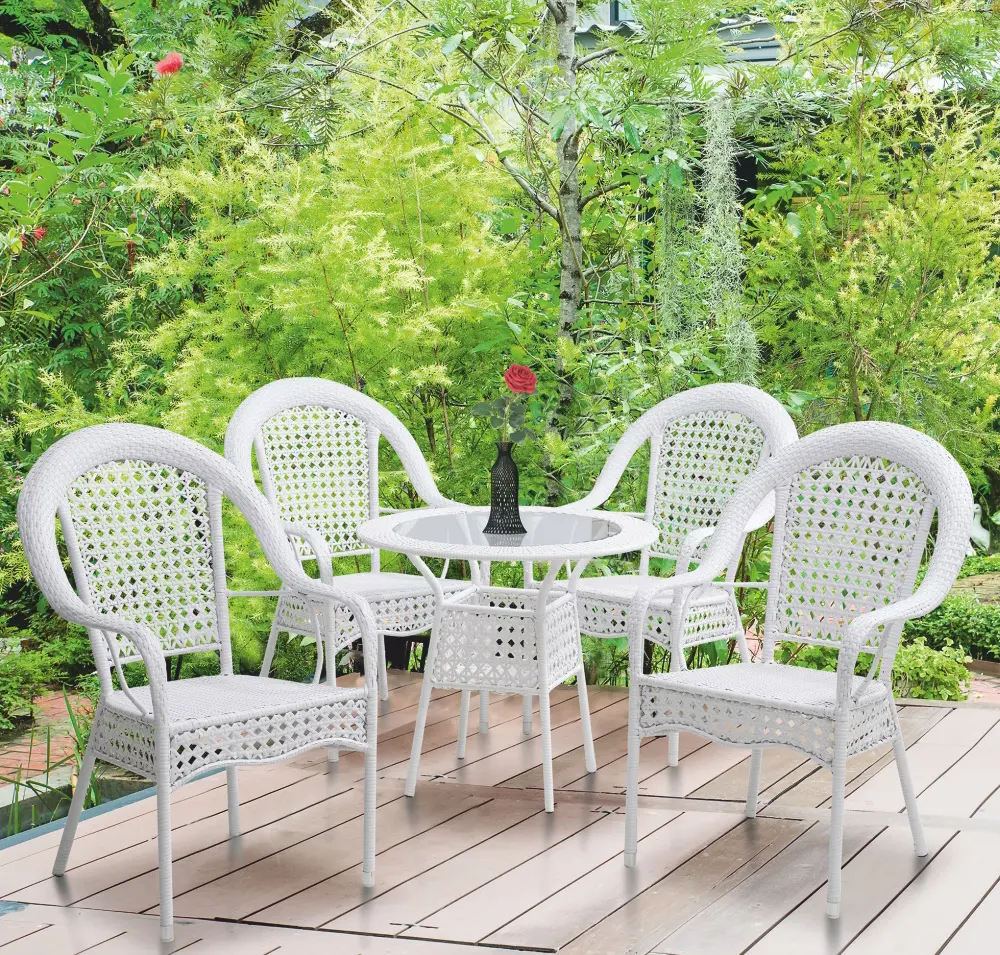 Set mobilier de gradina Tempo Kondela Koven 1+4 (White)