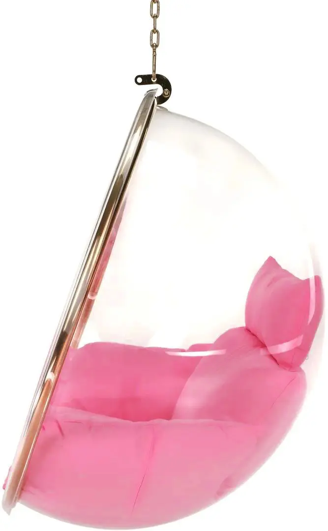 Fotoliu suspendat Tempo Kondela Bubble New Tip 1 106 (Transparent/Golden/Pink) - 3