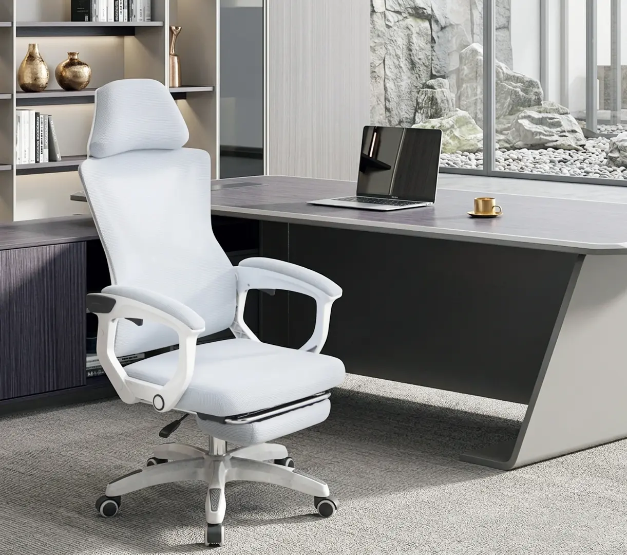Кресло Tempo Kondela Malvin (Light Grey/White)