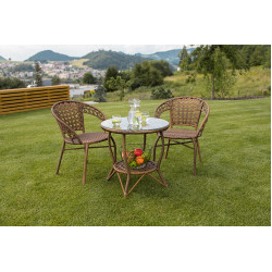 Комплект садовой мебели Tempo Kondela Jarub 1+2 (Brown) Thumb