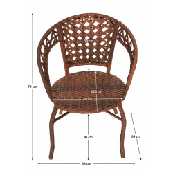 Комплект садовой мебели Tempo Kondela Jarub 1+2 (Brown) Thumb