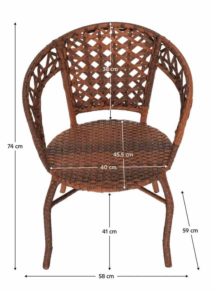 Комплект садовой мебели Tempo Kondela Jarub 1+2 (Brown) - 7