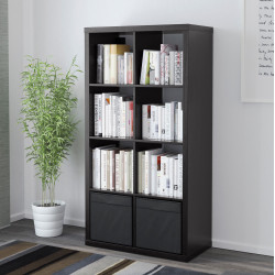 Etajera Ikea Kallax 2 organizatoare 77x147 (Negru-maro)