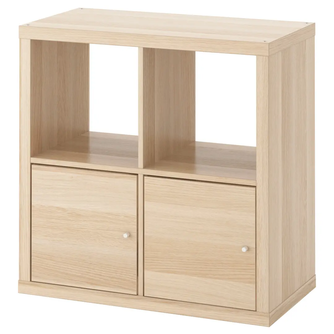 Стеллаж Ikea Kallax с дверцами 77x77 (Состаренный дуб) - 2