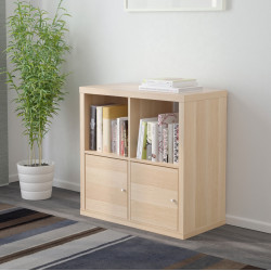 Стеллаж Ikea Kallax с дверцами 77x77 (Состаренный дуб)
