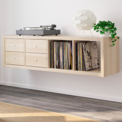 Стеллаж Ikea Kallax с 2 вставками 42x147 (Состаренный дуб)