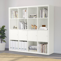 Стеллаж Ikea Kallax с 4 вставками 147x147 (Белый)