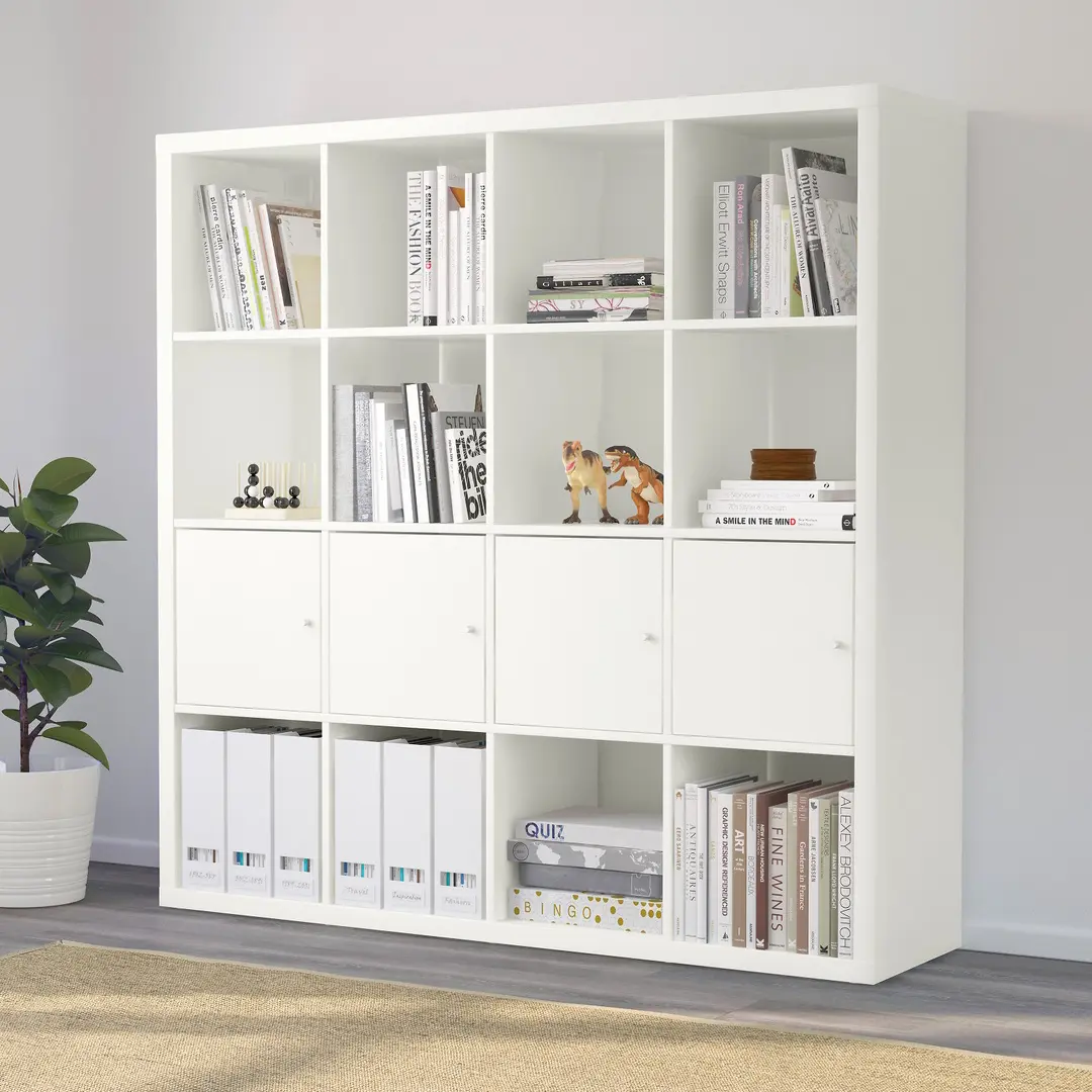 Etajera Ikea Kallax cu 4 organizatoare 147x147 (Alb)