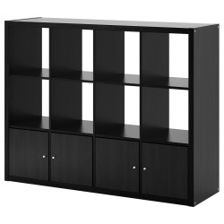 Etajera Ikea Kallax cu 4 organizatoare 147x112 (Negru-maro) Thumb