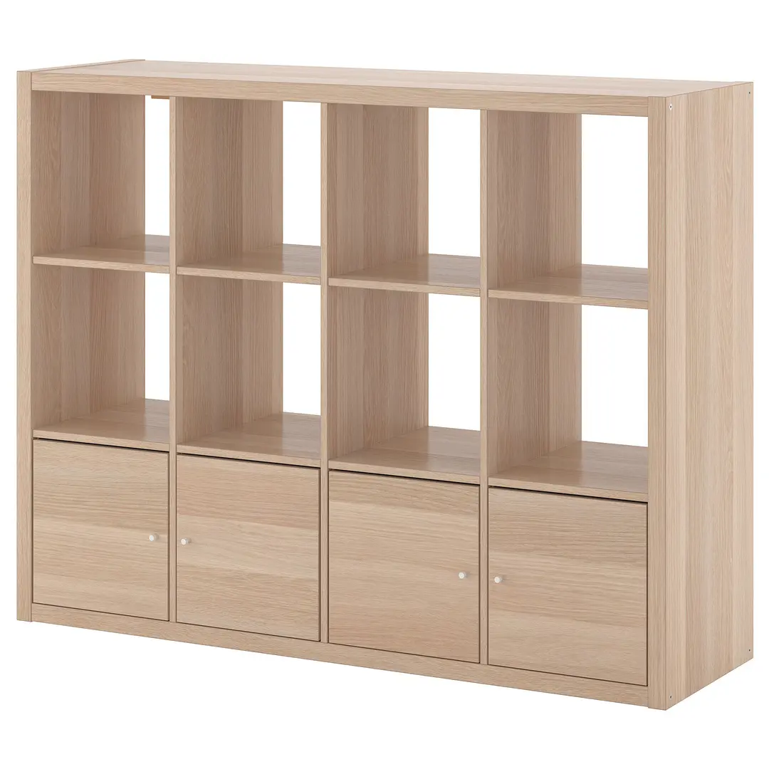 Стеллаж Ikea Kallax 4 вставки 147x112 (Состаренный Дуб) - 2