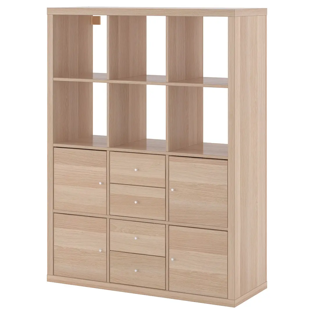 Etajera Ikea Kallax cu 6 organizatoare 112x147 (Stejar antichizat) - 2