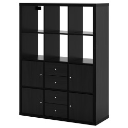 Стеллаж Ikea Kallax с 6 вставками 112x147 (Черно-коричневый) Thumb