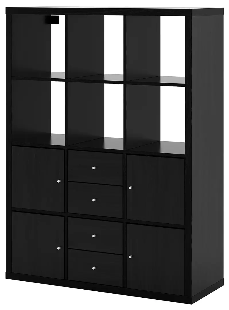 Стеллаж Ikea Kallax с 6 вставками 112x147 (Черно-коричневый) - 2