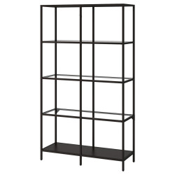 Стеллаж Ikea Vittsjo стекло 100x175 (Черно-коричневый) Thumb