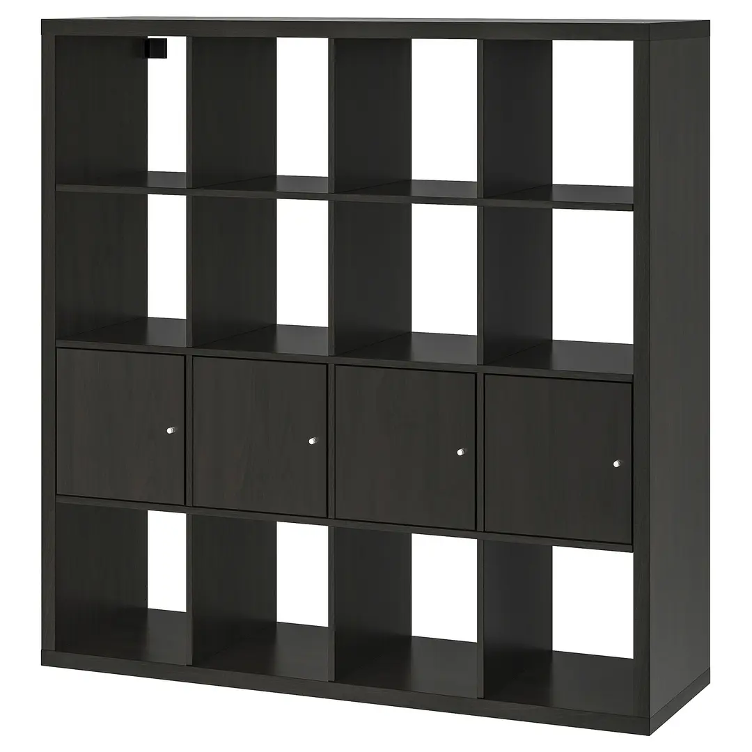 Etajera Ikea Kallax cu 4 organizatoare 147x147 (Negru-maro) - 2
