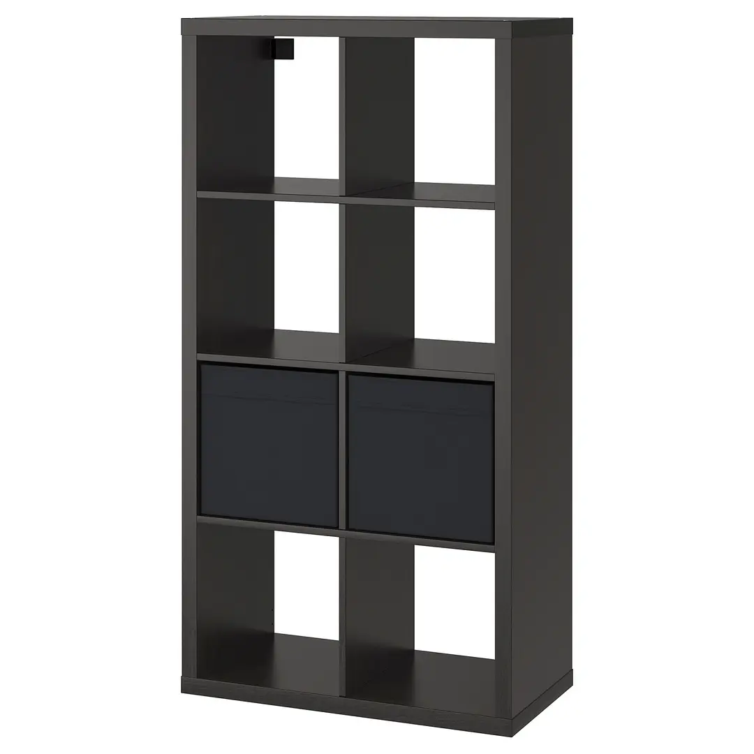 Etajera Ikea Kallax 2 organizatoare 77x147 (Negru-maro) - 2