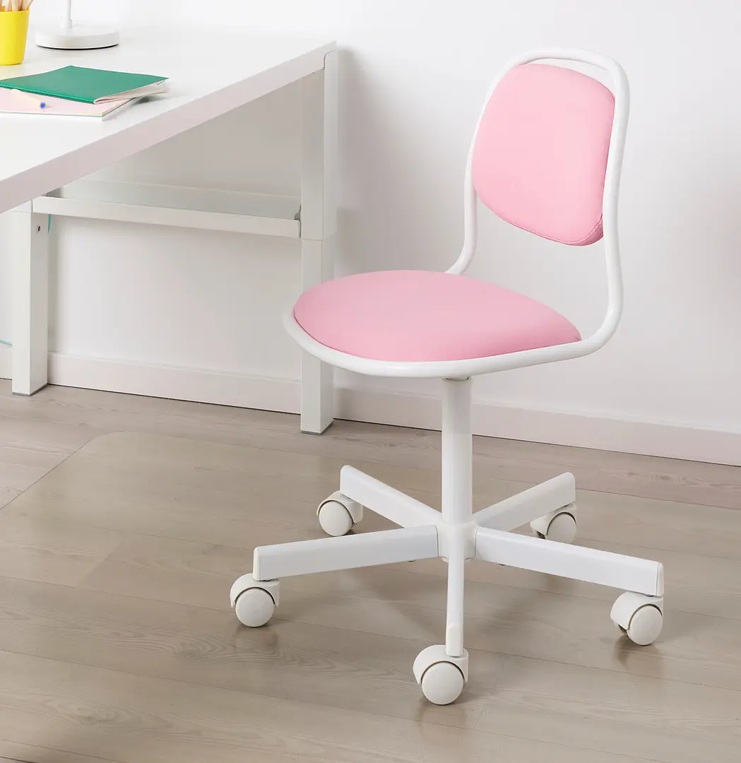 Fotoliu pentru copii Ikea Orfjall/Vissle (Alb/Roz)