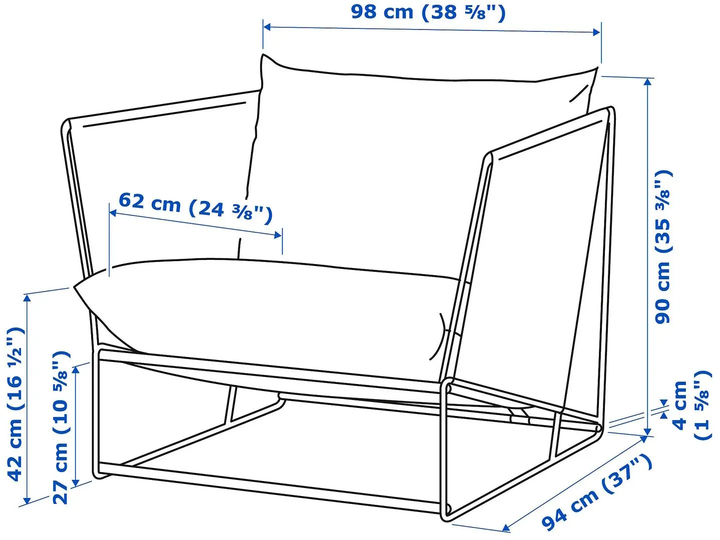Fotoliu Ikea Havsten cu perna (Bej)