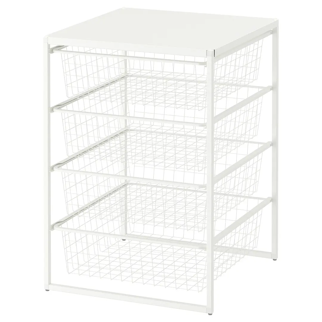 Стеллаж Ikea Jonaxel с панелью 50x51x70 (Белый) - 2