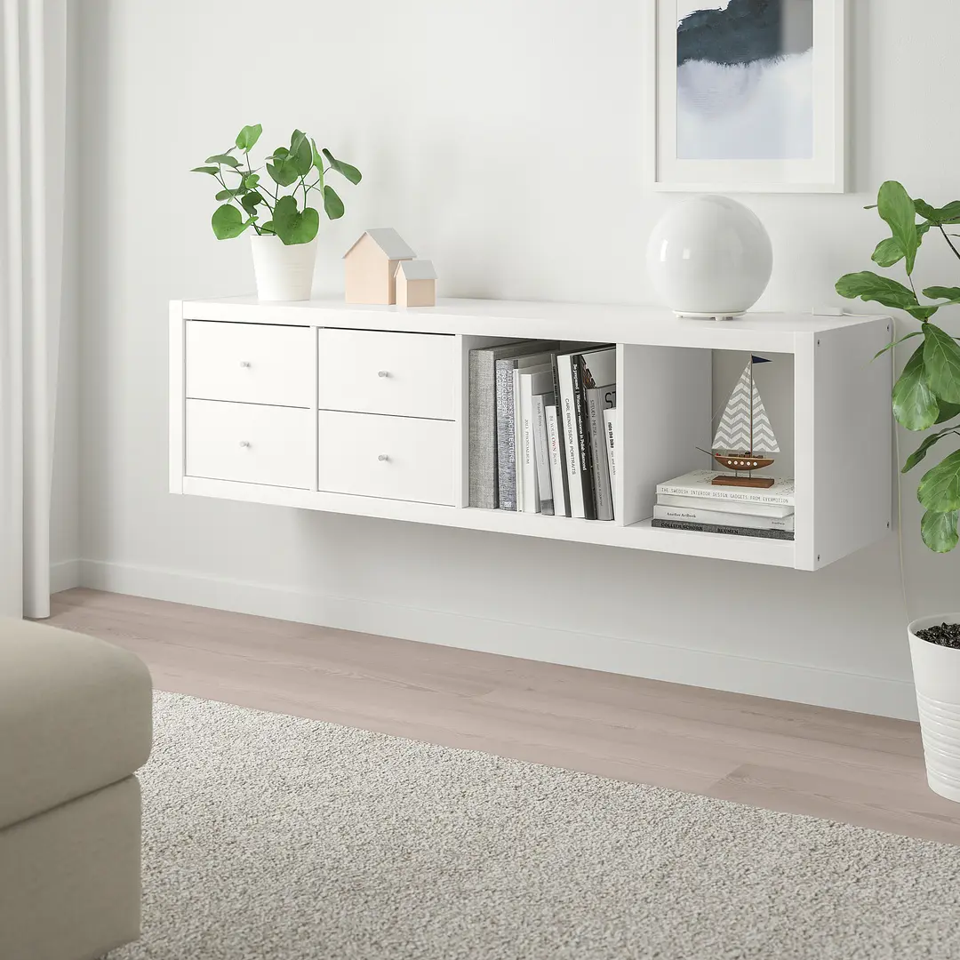 Etajera Ikea Kallax 2 organizatoare 42x147 (Alb)