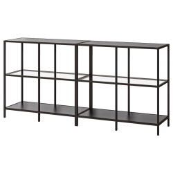 Etajera Ikea Vittsjo sticla 200x36x9 (Negru-maro) Thumb