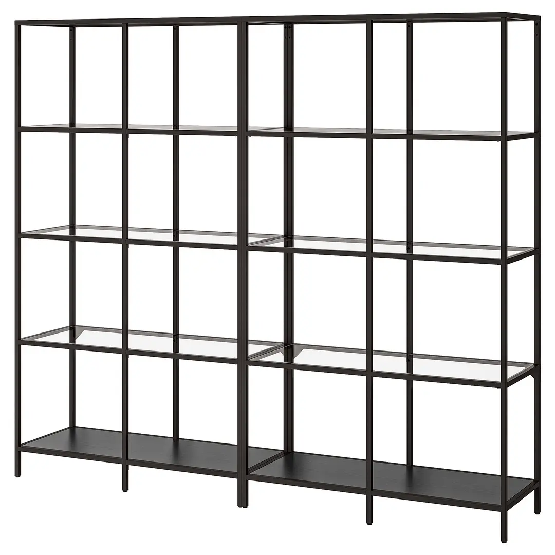 Etajera Ikea Vittsjo sticla 200x36x175 (Negru-maro) - 2