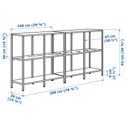 Etajera Ikea Vittsjo sticla 200x36x9 (Negru-maro) Thumb