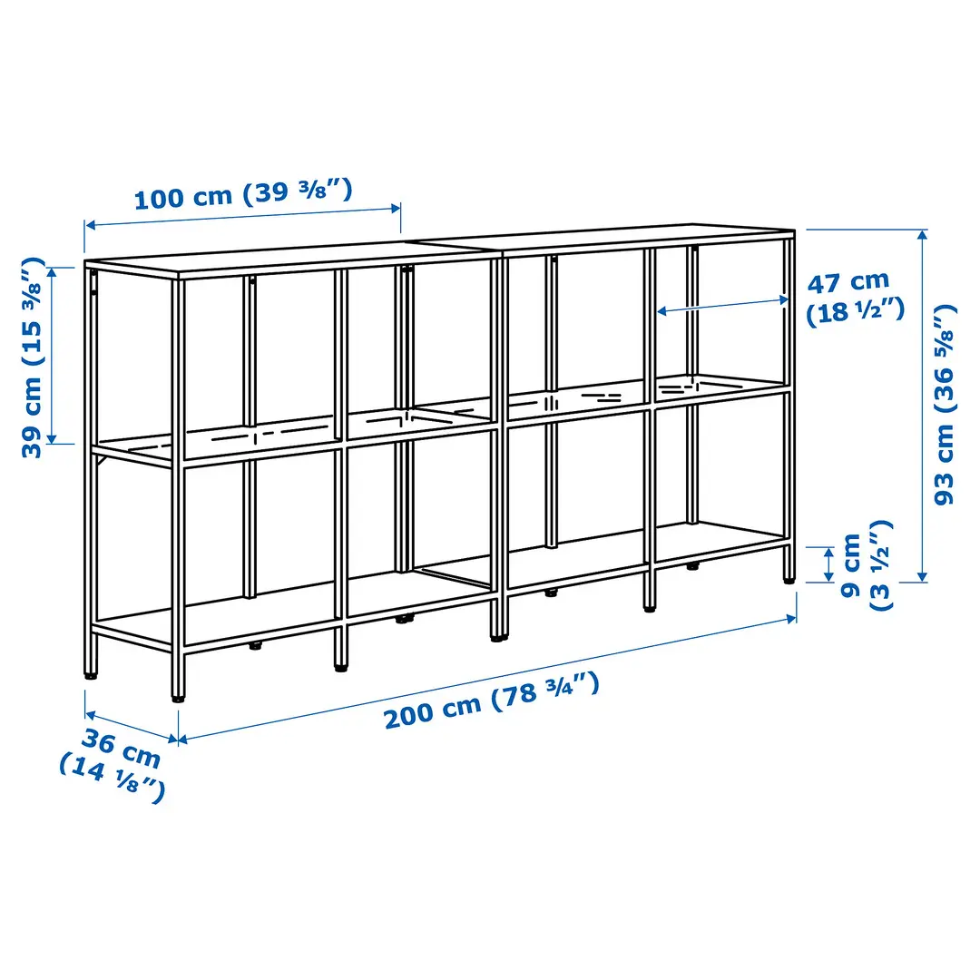 Etajera Ikea Vittsjo sticla 200x36x9 (Negru-maro) - 6