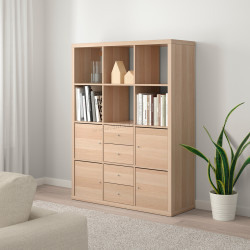 Стеллаж Ikea Kallax с 6 вставками 112x147 (Состаренный дуб)