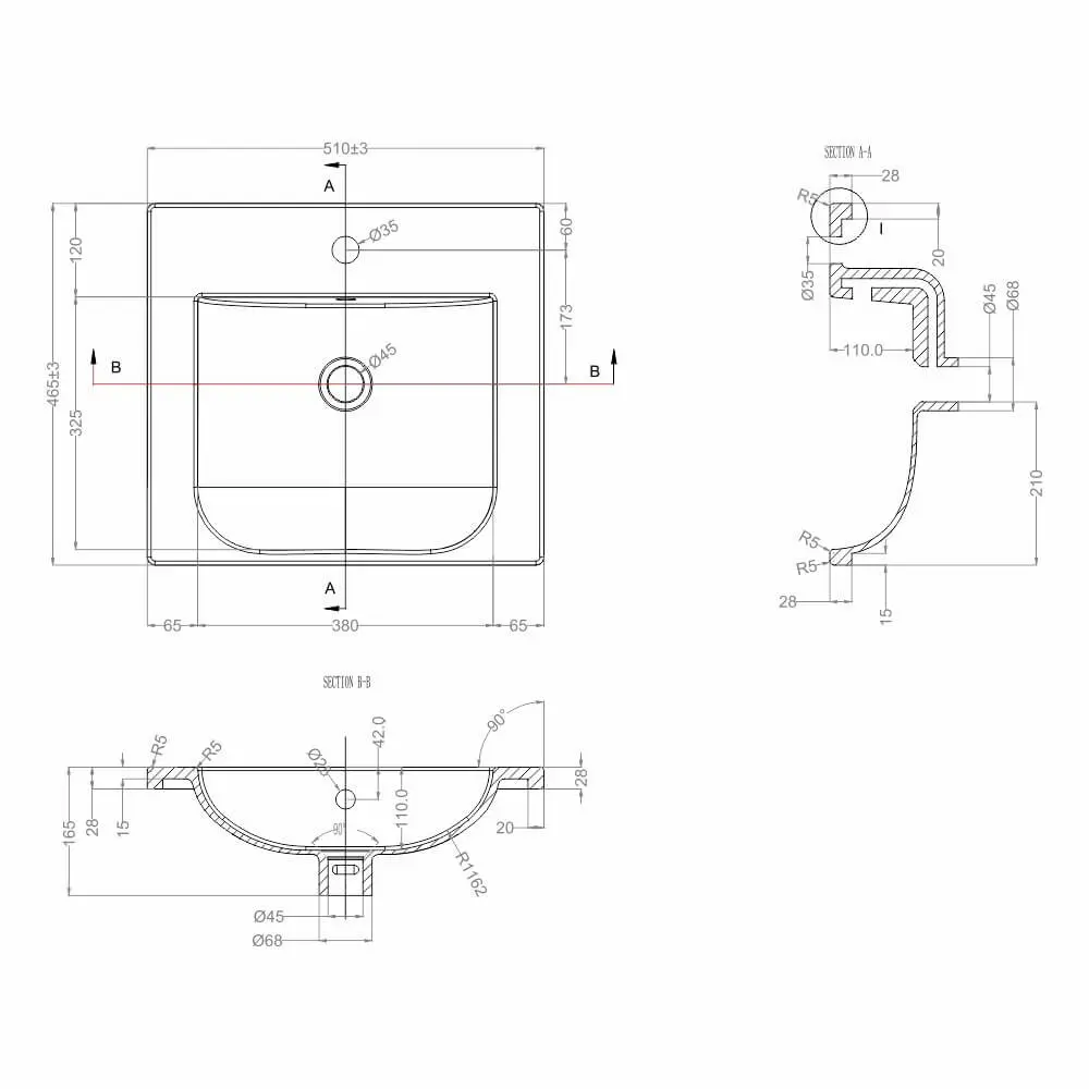 Умывальник Nomi Argo 500 (White)