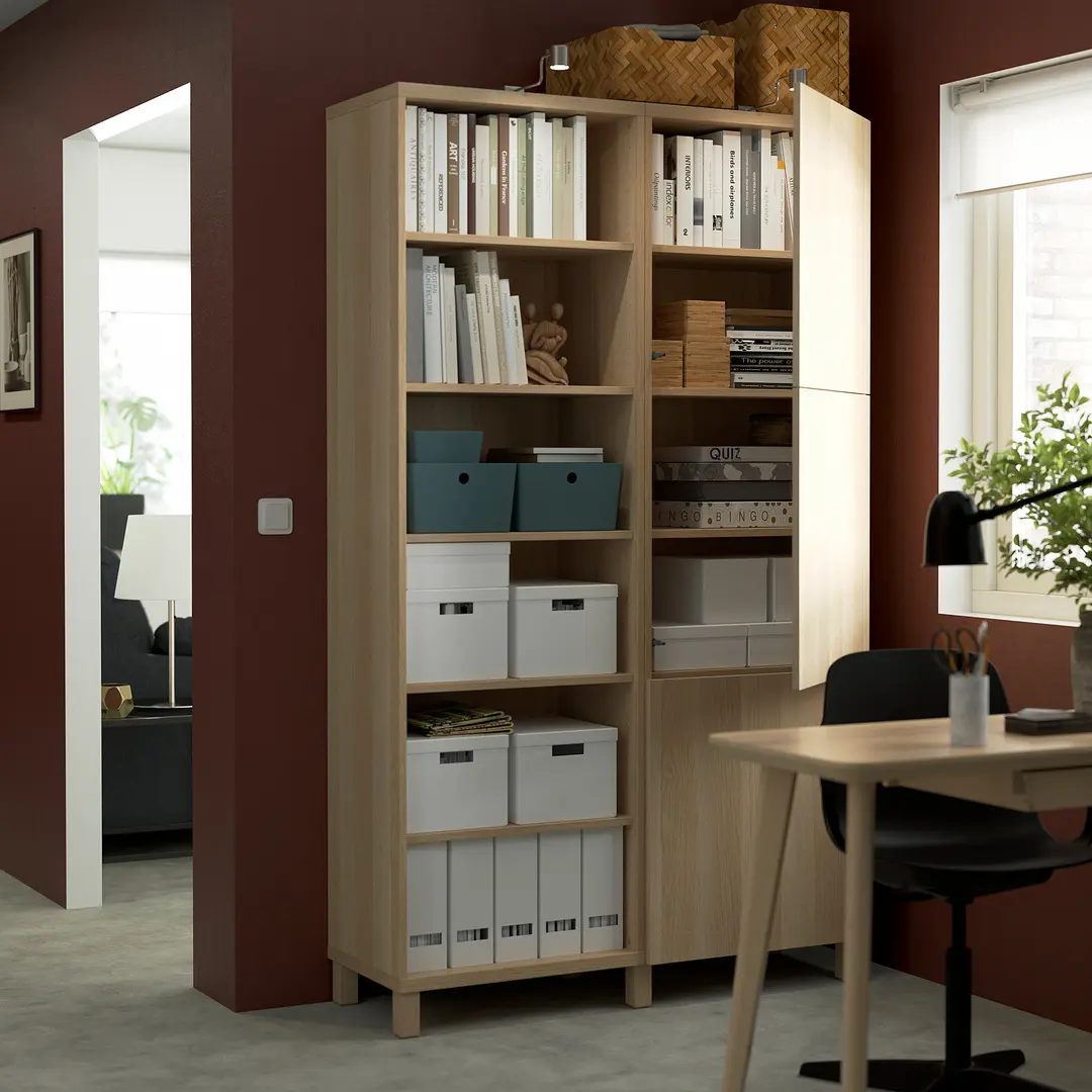 Комбинированный шкаф Ikea Besta/Lappviken/Stubbarp 120x42x202 (Состаренный дуб) - 6