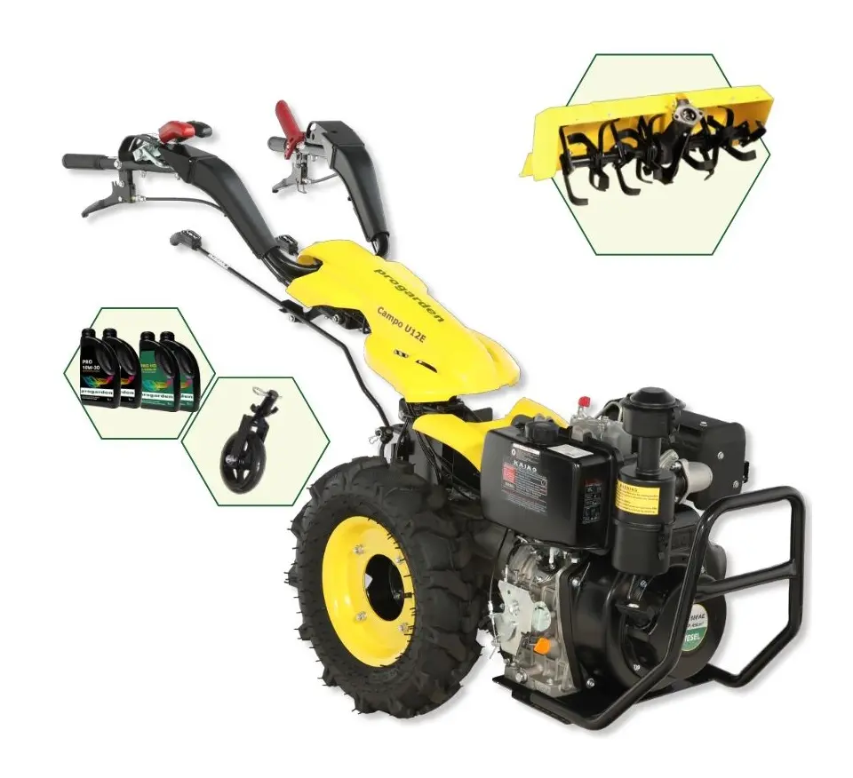 Motocultor cu accesorii Progarden Campo U12E 4L ulei (PACU12A)