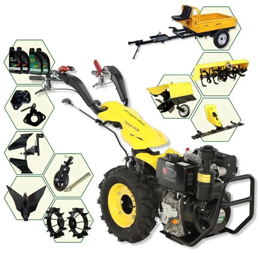 Мотокультиватор с аксессуарами Progarden Campo U12E 4L масла (PACU12D)