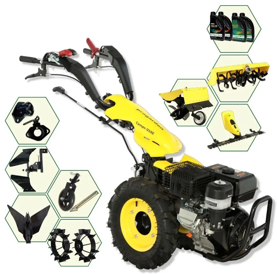 Мотокультиватор с аксессуарами Progarden Campo U16E 4L масла (PACU16C)