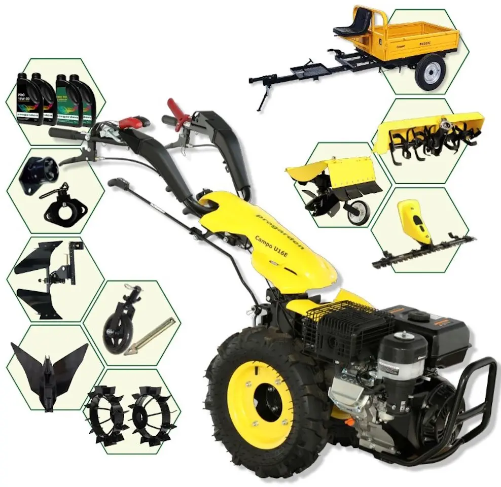 Мотокультиватор с аксессуарами Progarden Campo U16E 4L масла (PACU16D)