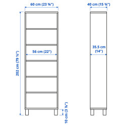 Стеллаж Ikea Besta 60x40x202 (Состаренный дуб) Thumb