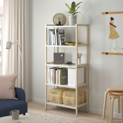 Стеллаж Ikea Ekenbben 70x34x154 (Тополь/Белый)