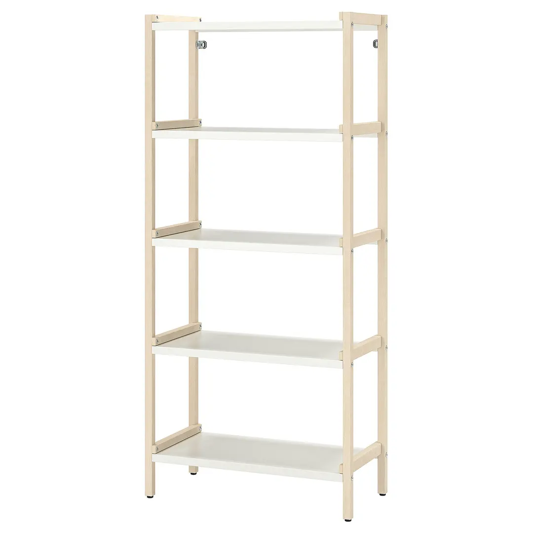 Стеллаж Ikea Ekenbben 70x34x154 (Тополь/Белый) - 2