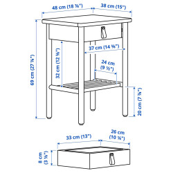 Noptiera Ikea Bjorksnas 48x38 (Mesteacan) Thumb
