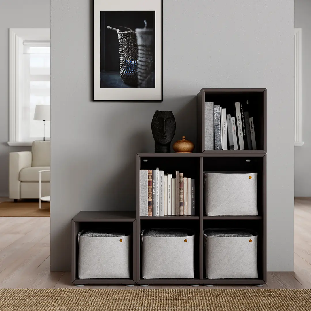 Стеллаж Ikea Eket на ножках 105x35x107 (Темно-серый)
